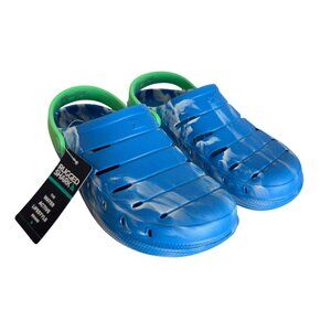 Rugged Shark Kids Blue Green EVA Clogs 5 Boys NEW Washable Floatable Lightweight